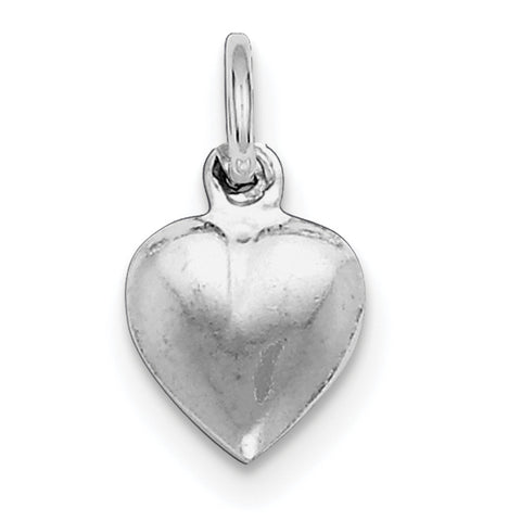 Sterling Silver Rhodium-plated Puffed Heart Charm QC5975 - shirin-diamonds