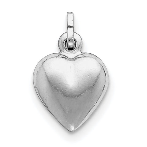 Sterling Silver Rhodium-plated Puffed Heart Charm QC5976 - shirin-diamonds