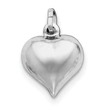 Sterling Silver Rhodium-plated Puffed Heart Charm QC5981 - shirin-diamonds