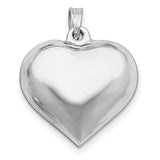 Sterling Silver Rhodium-plated Puffed Heart Pendant QC5984 - shirin-diamonds