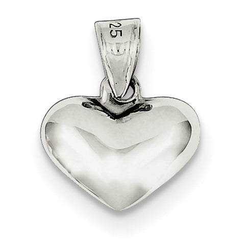 Sterling Silver Puffed Heart Charm QC625 - shirin-diamonds