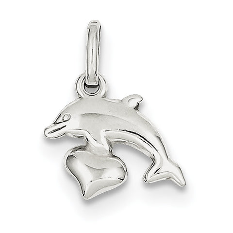 Sterling Silver Dolphin Pendant QC6274 - shirin-diamonds