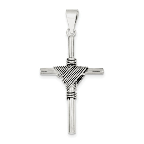 Sterling Silver Antiqued Cross Pendant QC6608 - shirin-diamonds