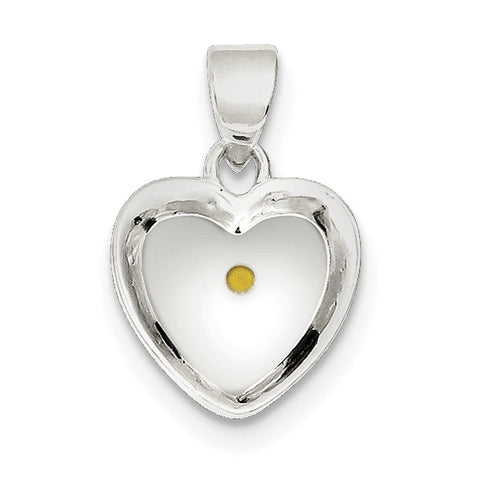 Sterling Silver Enameled with Mustard Seed Heart Pendant QC6698 - shirin-diamonds