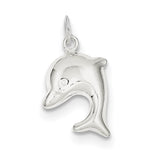 Sterling Silver 3-D Dolphin Charm QC6944 - shirin-diamonds