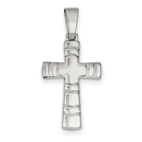 Sterling Silver Polished Cross Pendant QC7225 - shirin-diamonds