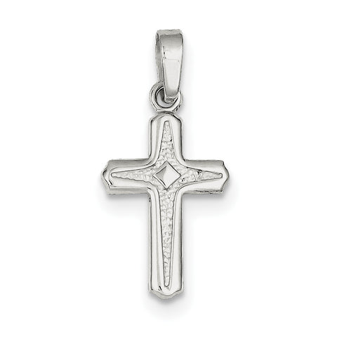 Sterling Silver Polished Cross Pendant QC7229 - shirin-diamonds