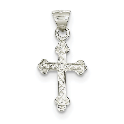Sterling Silver Cross with CZ Pendant QC7326 - shirin-diamonds