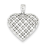 Sterling Silver Rhodium Plated CZ Heart Pendant QC7473 - shirin-diamonds