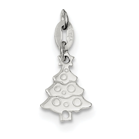 Sterling Silver Polished Christmas Tree Charm QC7578 - shirin-diamonds