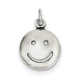 Sterling Silver Antiqued Smiley Face Charm QC7720 - shirin-diamonds