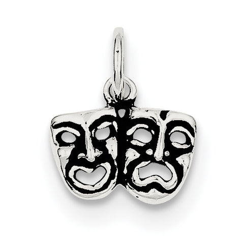 Sterling Silver Antiqued Comedy/Tragedy Face Charms QC7730 - shirin-diamonds