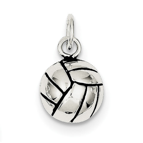 Sterling Silver Antiqued Volleyball Charm QC7793 - shirin-diamonds