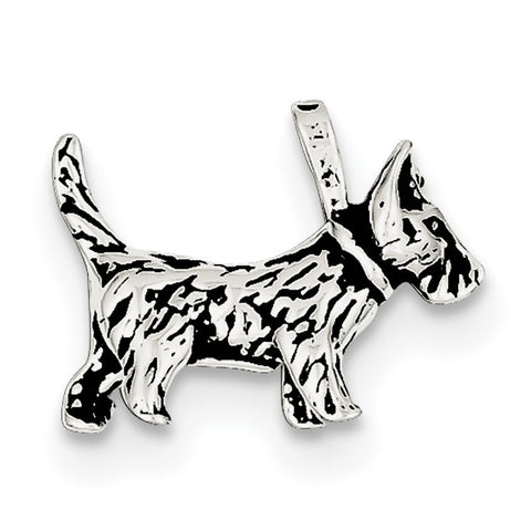 Sterling Silver Antiqued Dog Charm - shirin-diamonds