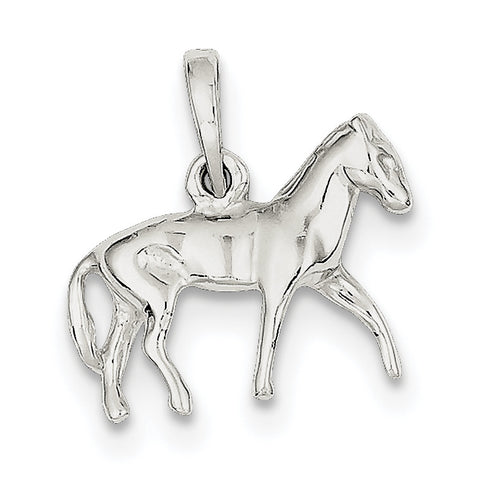 Sterling Silver Polished Horse Pendant QC7840 - shirin-diamonds