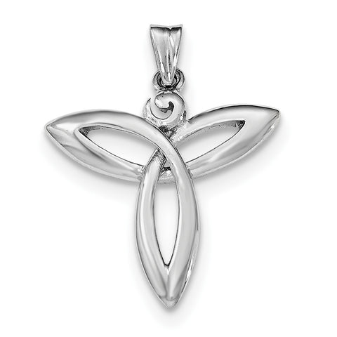 Sterling Silver Rhodium-plated Polished Trinity Celtic Pendant - shirin-diamonds