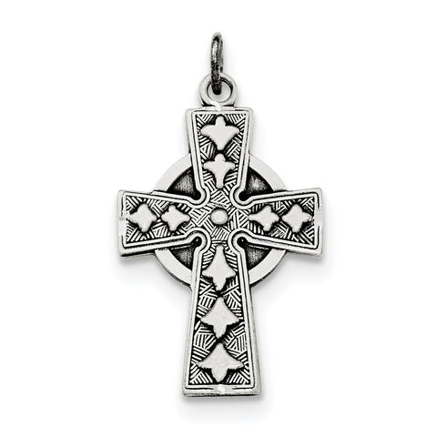 Sterling Silver Antiqued Irish Cross Pendant QC8193 - shirin-diamonds