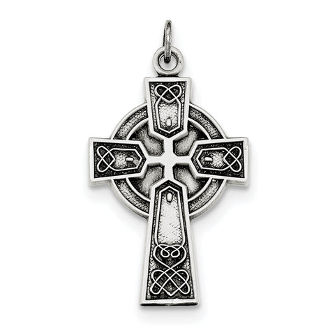 Sterling Silver Antiqued Irish Cross Pendant QC8195 - shirin-diamonds