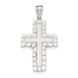 Sterling Silver Polished Outlined Cross Pendant QC8234 - shirin-diamonds