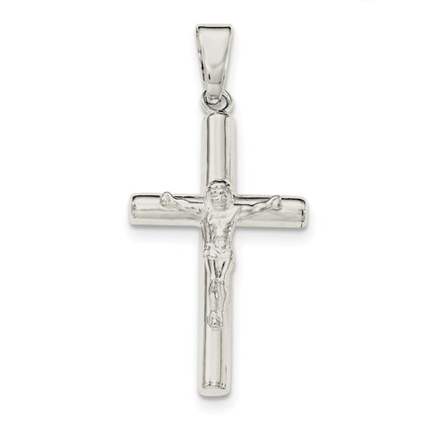 Sterling Silver Polished Hollow Crucifix Cross Pendant QC8280 - shirin-diamonds