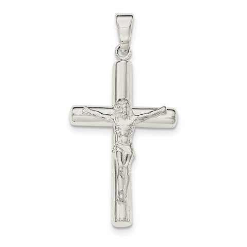 Sterling Silver Polished Hollow Crucifix Cross Pendant QC8281 - shirin-diamonds