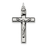 Sterling Silver INRI Crucifix Cross w/ Prayer Pendant QC8289 - shirin-diamonds
