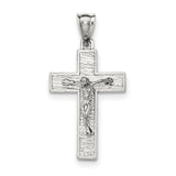 Sterling Silver Polished Box Cross Crucifix Pendant QC8290 - shirin-diamonds