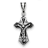Sterling Silver Antiqued Mini INRI Crucifix Pendant QC8304 - shirin-diamonds