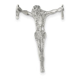 Sterling Silver Polished Jesus Cross Chain Slide Pendant - shirin-diamonds