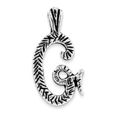Sterling Silver Antiqued & Textured Letter G Chain Slide - shirin-diamonds