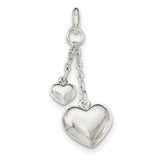 Sterling Silver Polished Puffed Heart Pendant QC8461 - shirin-diamonds