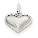 Sterling Silver Polished Puff Heart Charm QC8462 - shirin-diamonds
