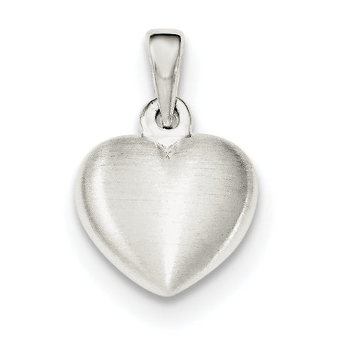 Sterling Silver Satin Heart Pendant QC8463 - shirin-diamonds