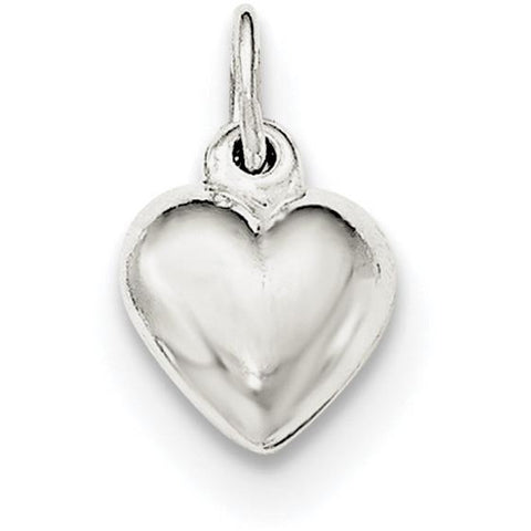 Sterling Silver Polished Puff Heart Charm QC8466 - shirin-diamonds