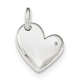 Sterling Silver Polished Diamond Heart Pendant QC8479 - shirin-diamonds