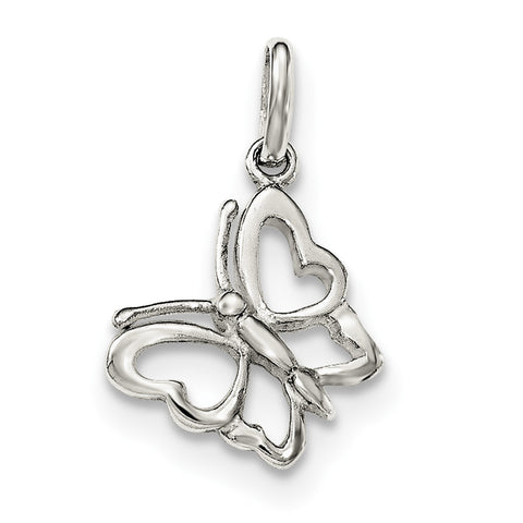 Sterling Silver Polished Butterfly Charm - shirin-diamonds