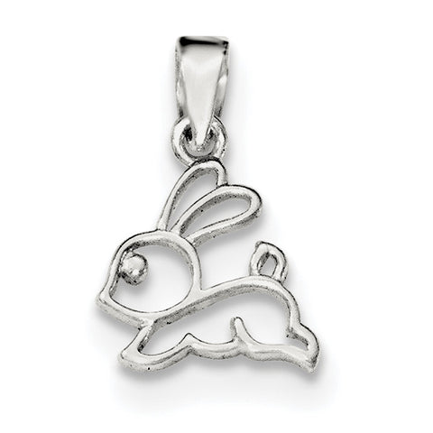 Sterling Silver Polished Bunny Pendant QC8606 - shirin-diamonds