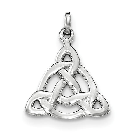 Sterling Silver Rhodium-plated Polished Celtic Symbol Pendant QC8667 - shirin-diamonds