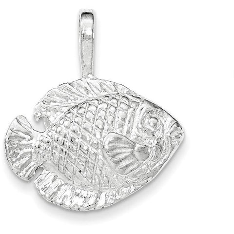 Sterling Silver Polished Tropical Fish Pendant - shirin-diamonds