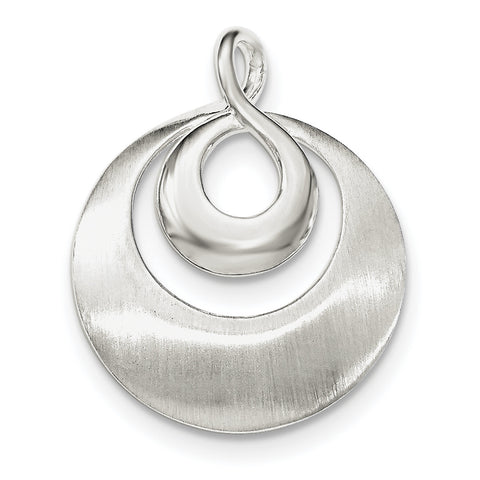 Sterling Silver Polished & Satin Infinity Swirl Chain Slide Pendant - shirin-diamonds