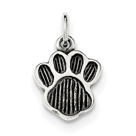 Sterling Silver Polished and Antiqued Paw Pendant - shirin-diamonds