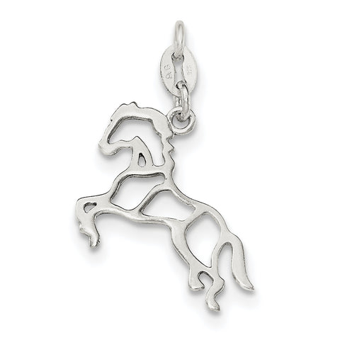 Sterling Silver Polished Horse Charm - shirin-diamonds