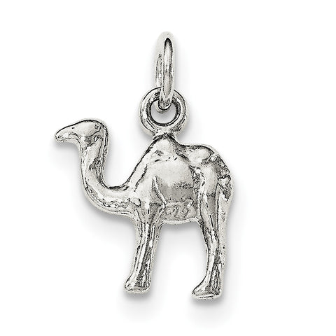 Sterling Silver Polished Mini 3-D Camel Reversible Pendant - shirin-diamonds