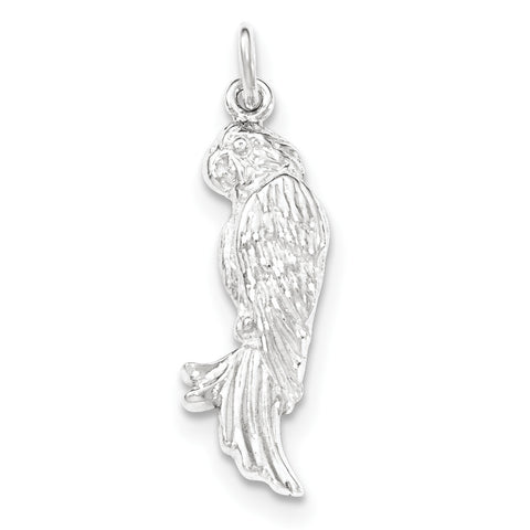 Sterling Silver Polished Parrot Pendant - shirin-diamonds