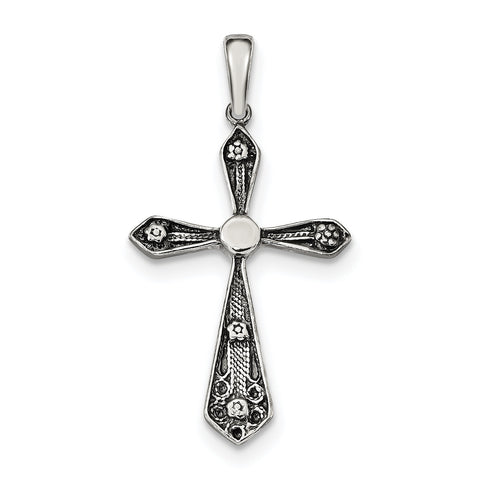 Sterling Silver Antiqued Passion Cross Pendant QC9070 - shirin-diamonds