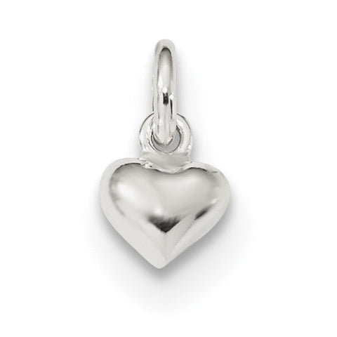Sterling Silver Polished Puffed Heart Charm QC9182 - shirin-diamonds