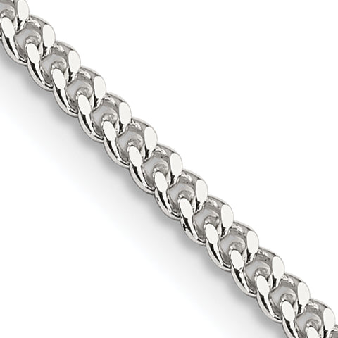 Sterling Silver 2mm Curb Chain (Weight: 6.57 Grams, Length: 22 Inches)