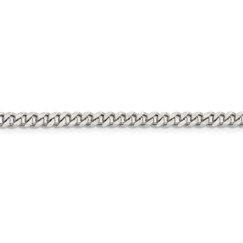 SS Rhodium Plated 4.5mm Curb Chain QCB120R - shirin-diamonds
