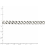 Sterling Silver 7.5mm Curb Chain (Weight: 56.66 Grams, Length: 24 Inches)