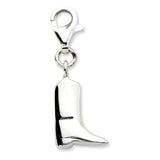 Sterling Silver Click-on Polished Boot Charm QCC595 - shirin-diamonds